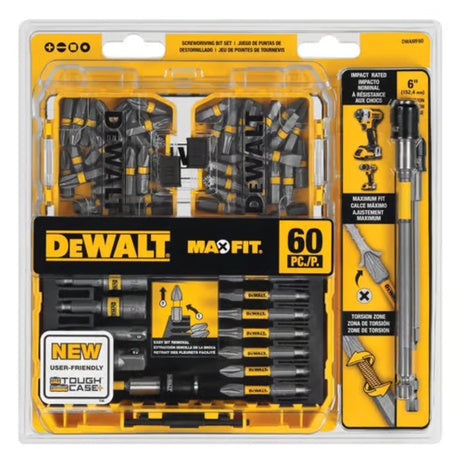 60-Piece DeWALT Maxfit Screwdriver Steel Bit Set