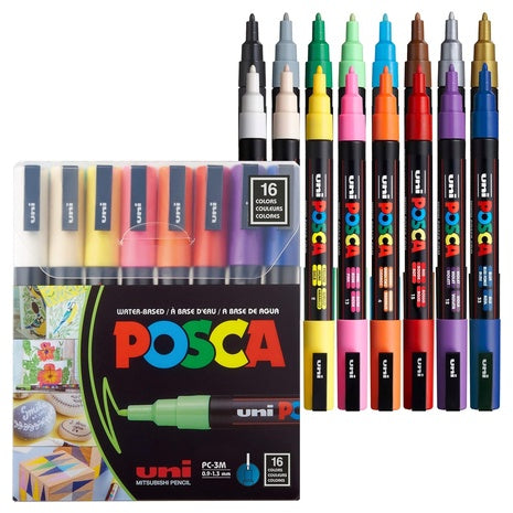 16-Piece Posca Acrylic Paint Marker Set