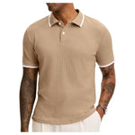 Comdecevis Men's Knit Polo Shirts