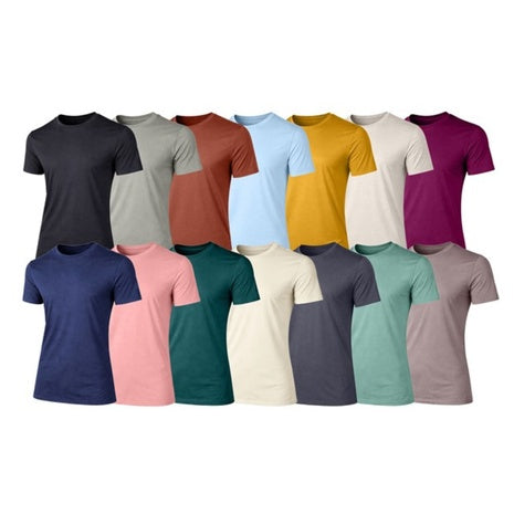 8-Pack Assorted Mens Short Sleeve Stretch Rayon Tees