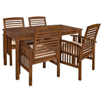 5 Piece Solid Acacia Wood Outdoor Dining Set