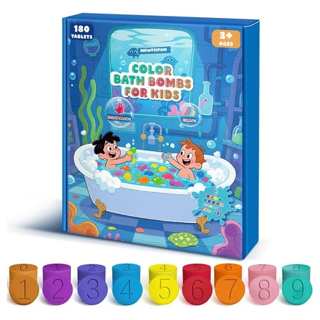180 Colorful Kids Bath Bomb Tablets