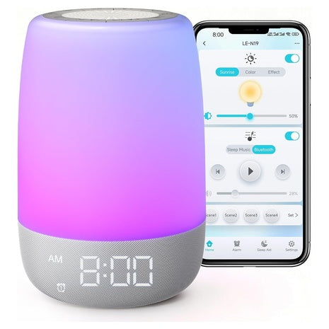 White Noise Sound Machine with Color Night Light
