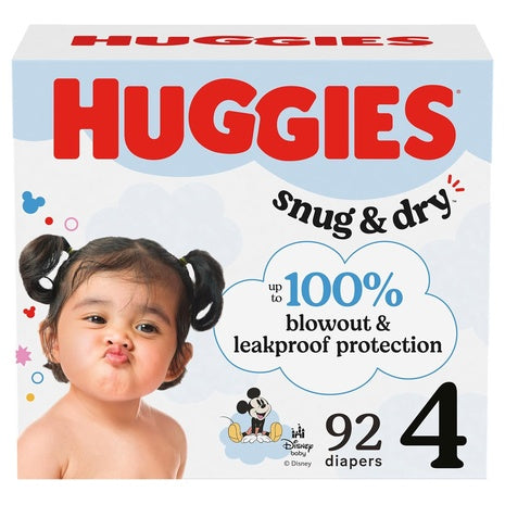 Size 4: 92-Ct Huggies Snug & Dry Baby Diapers