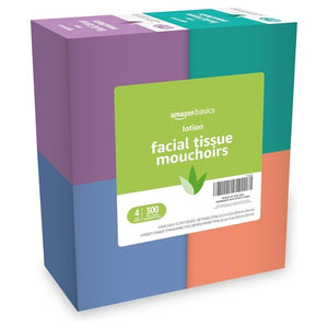 4 Boxes Amazon Basics Facial Tissue with Lotion