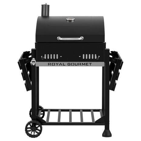 Royal Gourmet Charcoal BBQ Grill With Foldable Side Tables