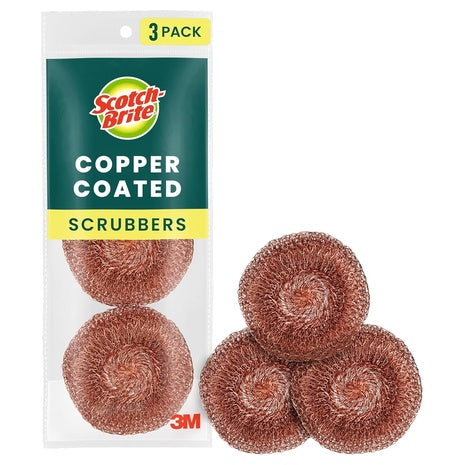 3 Scotch Brite Copper Coated Scrubbers