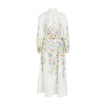 Belted Floral Midi Dress