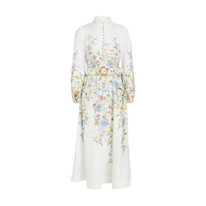 Belted Floral Midi Dress