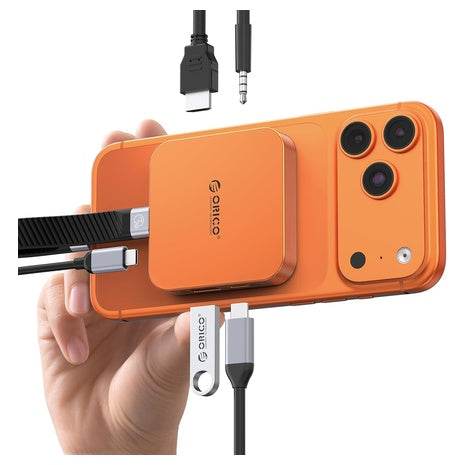 ORICO 6-in-1 10Gbps Magnetic USB C Hub W/ M.2, 100W PD