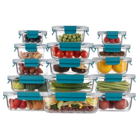 15 Airtight Glass Meal Prep Containers with Locking Lids