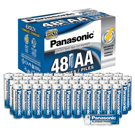48 Panasonic Platinum Power AA Alkaline Batteries