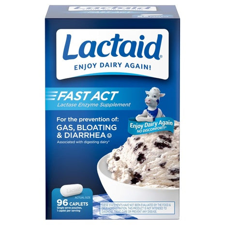 96 Lactaid Fast Act Lactose Intolerance Caplets