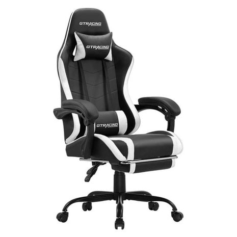 GTRACING GTWD-200-White Gaming Chair With Footrest