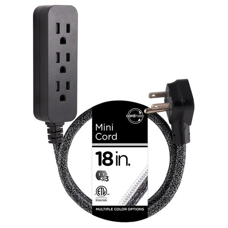 18" Cordinate Mini 3-Outlet Power Strip