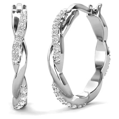 Lauren 18k White Gold Plated 22mm Hoop Earrings