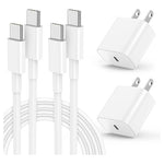 2-Pack 20W USB-C Fast Chargers With 6ft Cables