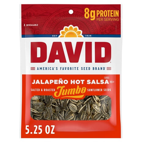 12-Pack David Jalapeño Hot Salsa Jumbo Sunflower Seeds (OK-D)