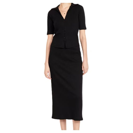 Old Navy High-Waisted Ribbed Midi Skirt