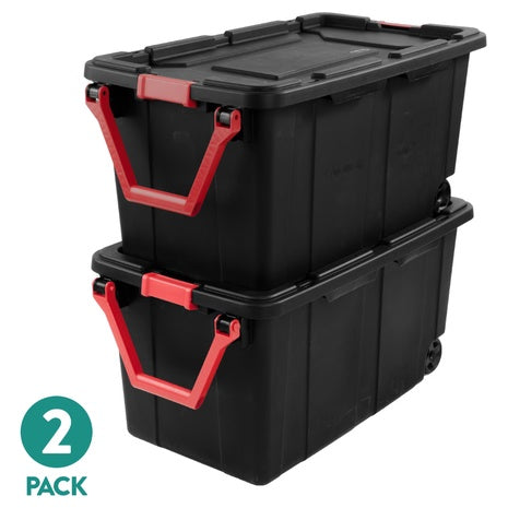 2-Pack 40-Gallon Sterilite Wheeled Industrial Totes (3 Colors)