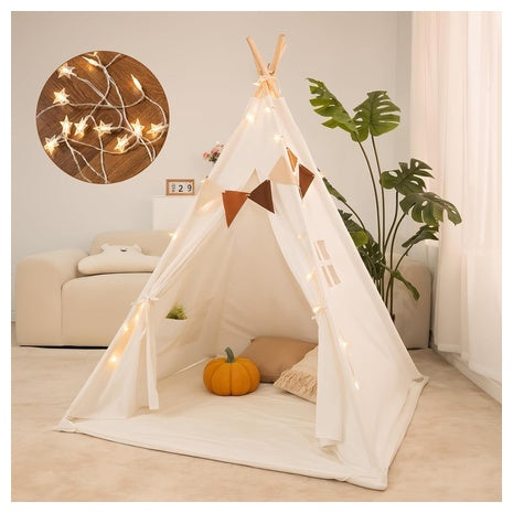 KetieStory Portable Kids Play Tent Set With Mat & Star Lights