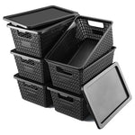 6 Stackable Storage Bins with Lids
