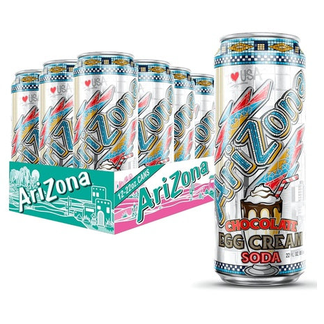 12 Tall Cans AriZona Chocolate Egg Cream Soda (OU-D)