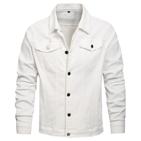 QIMYUM Men's Distressed Slim Denim Jacket