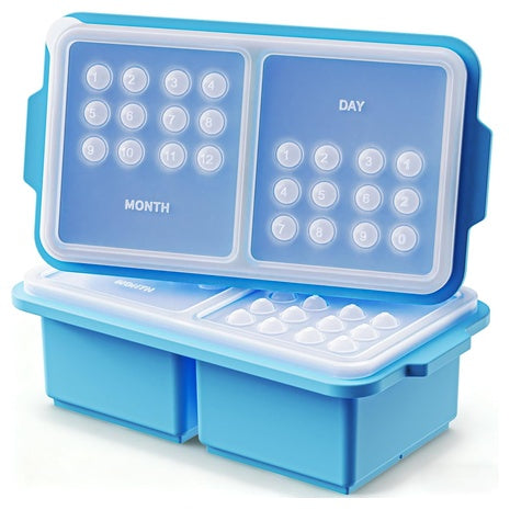 2-Pack 2-Cup Silicone Freezer Tray Cubes W/ Lids