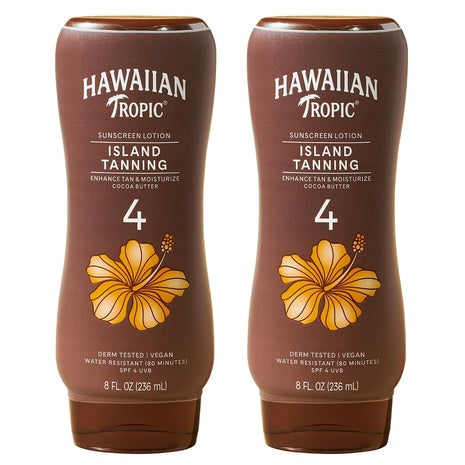 2-Pack 8-Oz Hawaiian Tropic SPF 4 Island Tanning Lotion