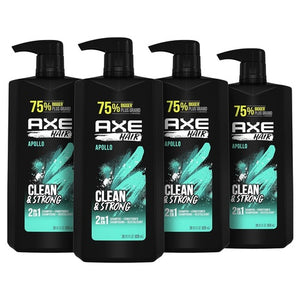 4-Pack AXE Apollo 2-in-1 Shampoo & Conditioner (28oz)