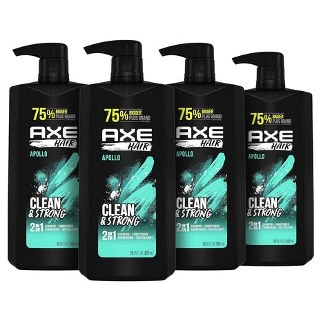 4-Pack AXE Apollo 2-in-1 Shampoo & Conditioner (28oz)
