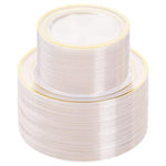 200 Clear & Gold Disposable Plates