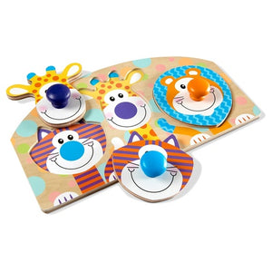 Melissa & Doug First Play Wooden Jumbo Knob Safari Animal Puzzle