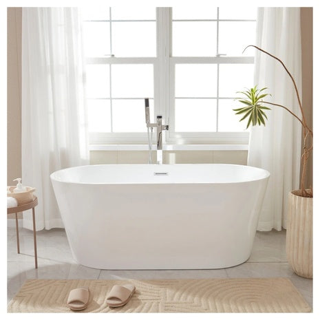 59" X 29.5" Vanity Art Freestanding Soaking Acrylic Bathtub