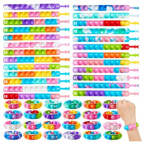 25/50/100 Pop Fidget Sensory Bracelets