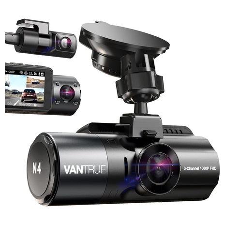 Vantrue N4 3 Channel Dash Cam, 4K+1080P Dual Channel