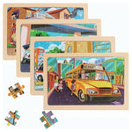 4-Pack Kids Wooden Jigsaw Puzzles