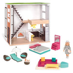 Dollhouse with 3 Furniture Sets