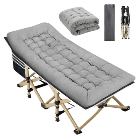 600LBS Max Load Extra Wide Camping Cot With Thick Mattress