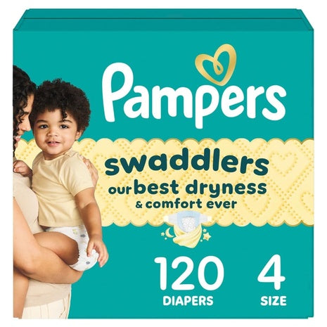 120 Size 4 Pampers Swaddlers Diapers