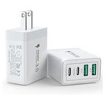 2-Pack 40W 4-Port USB-C Fast Charging Charger