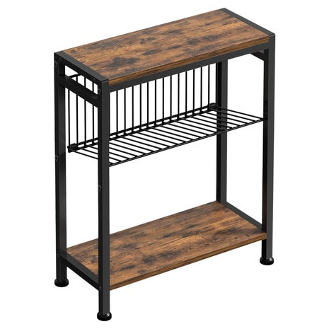 2-in-1 Design Slim Side Table With Magazine Holder