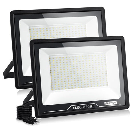 2-Pack Valytime Outdoor 200W 20000LM Work LED Flood Light
