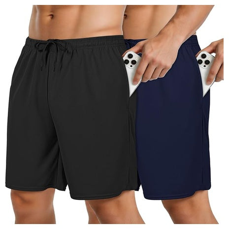 2 Men’s Quick-Dry Athletic Shorts with Pockets