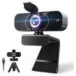 1080p & 2K HD Webcams with Privacy Cover & Tripod