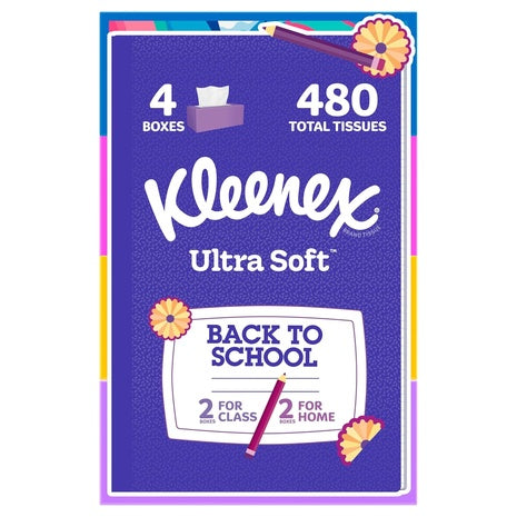 4-Packs Of 120-Ct Kleenex Ultra Soft 3-Ply Facial Tissues