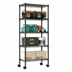 5 Tier Adjustable Wire Shelving Unit With Wheels