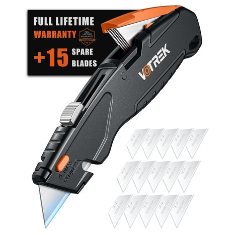 Retractable| Metal Utility Knife Box Cutter With 15 Blades