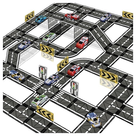 Magnetic Tiles Road Set with Pullback Car